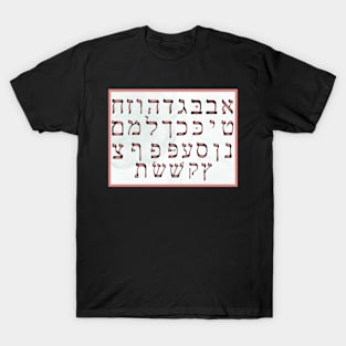 Jews Hebrew Alphabet Hebreww school T-Shirt